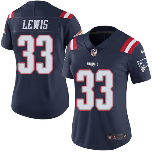 Nike Patriots #33 Dion Lewis Navy Blue Women's Stitched NFL Limited Rush Jersey
